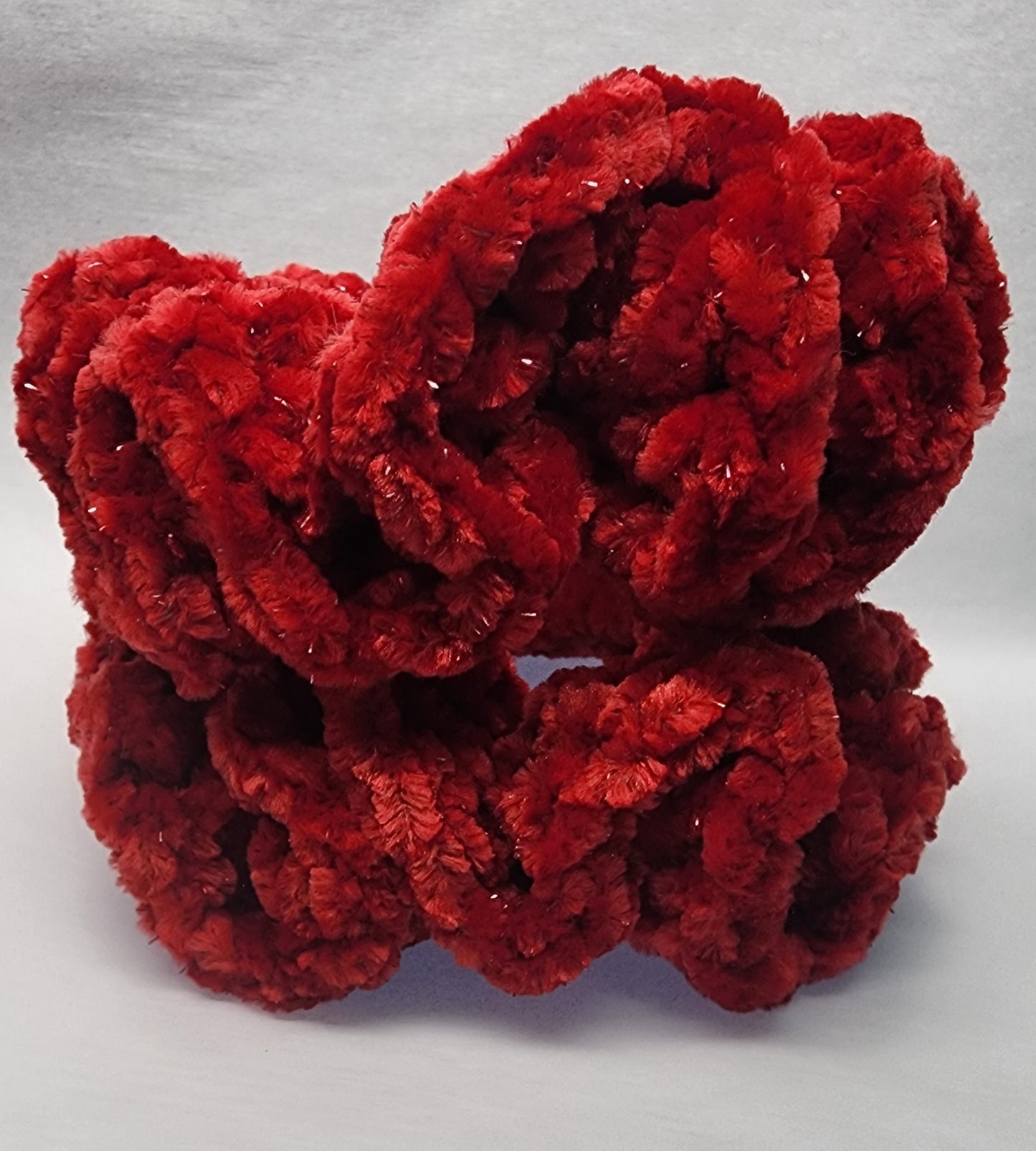 Velvet Hair Scrunchie - Coco Red