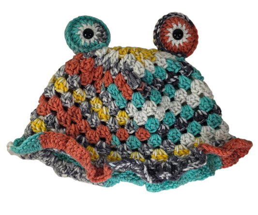 "Frog" Bucket Hat - Orange/Teal