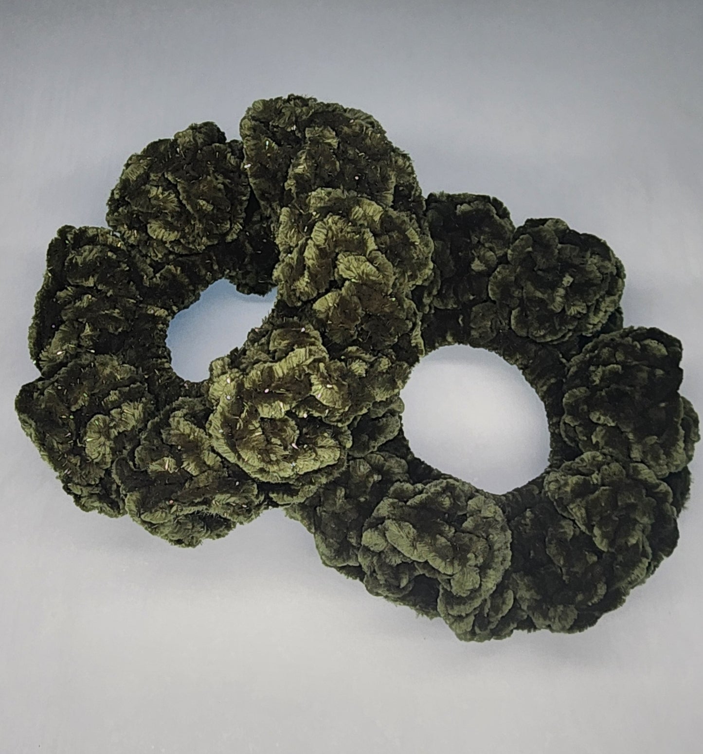 Velvet Hair Scrunchie - Super Greens