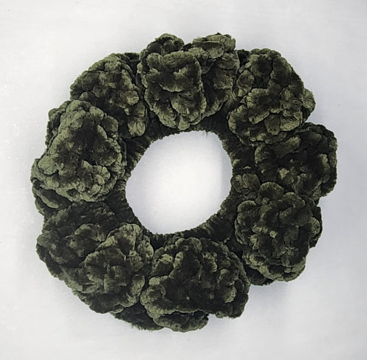 Velvet Hair Scrunchie - Super Greens