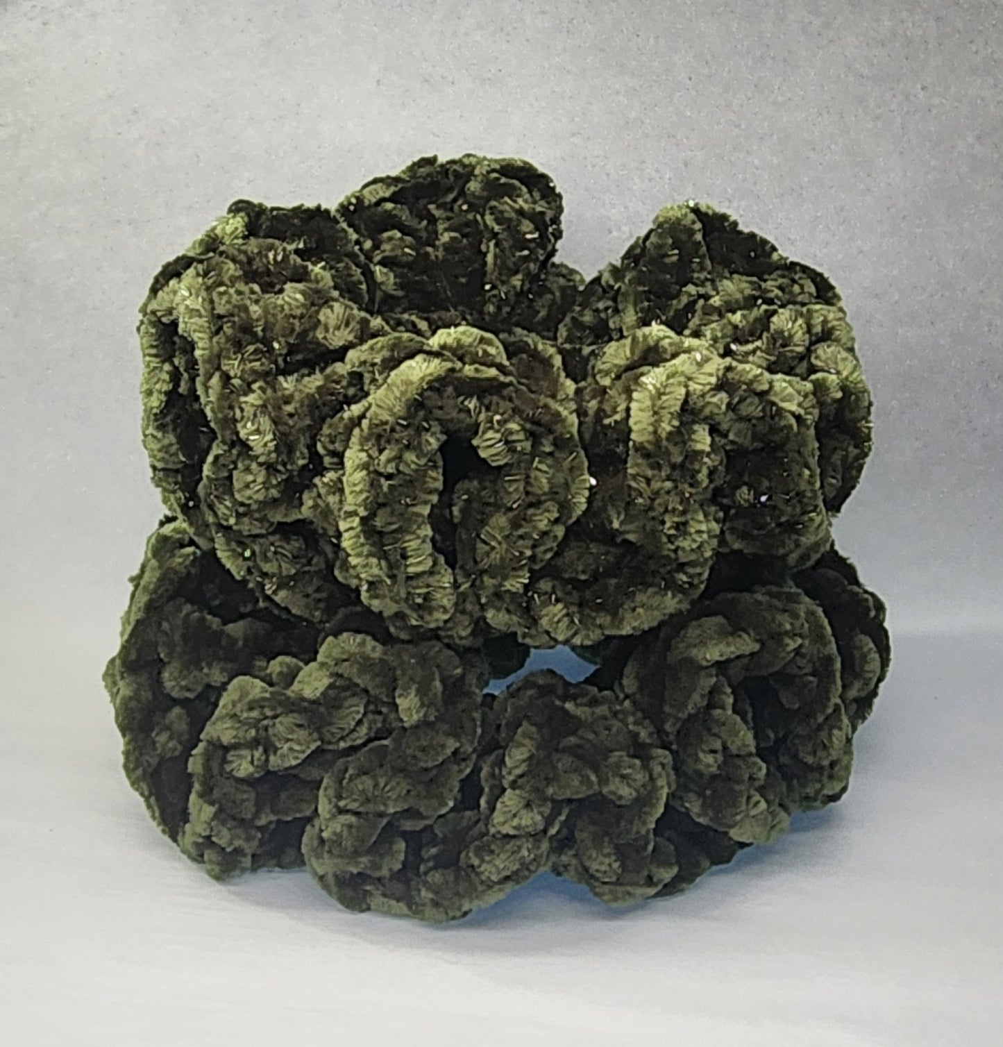 Velvet Hair Scrunchie - Super Greens
