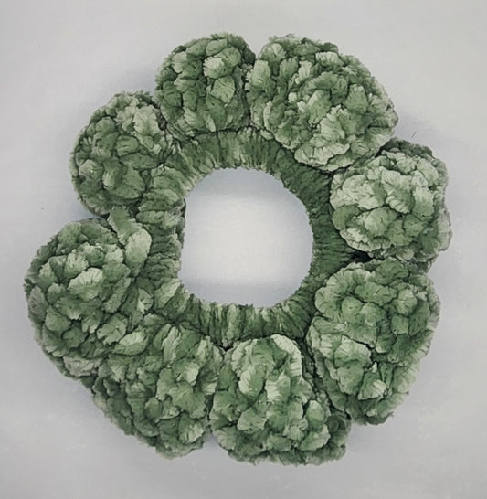 Velvet Hair Scrunchie - Watercress