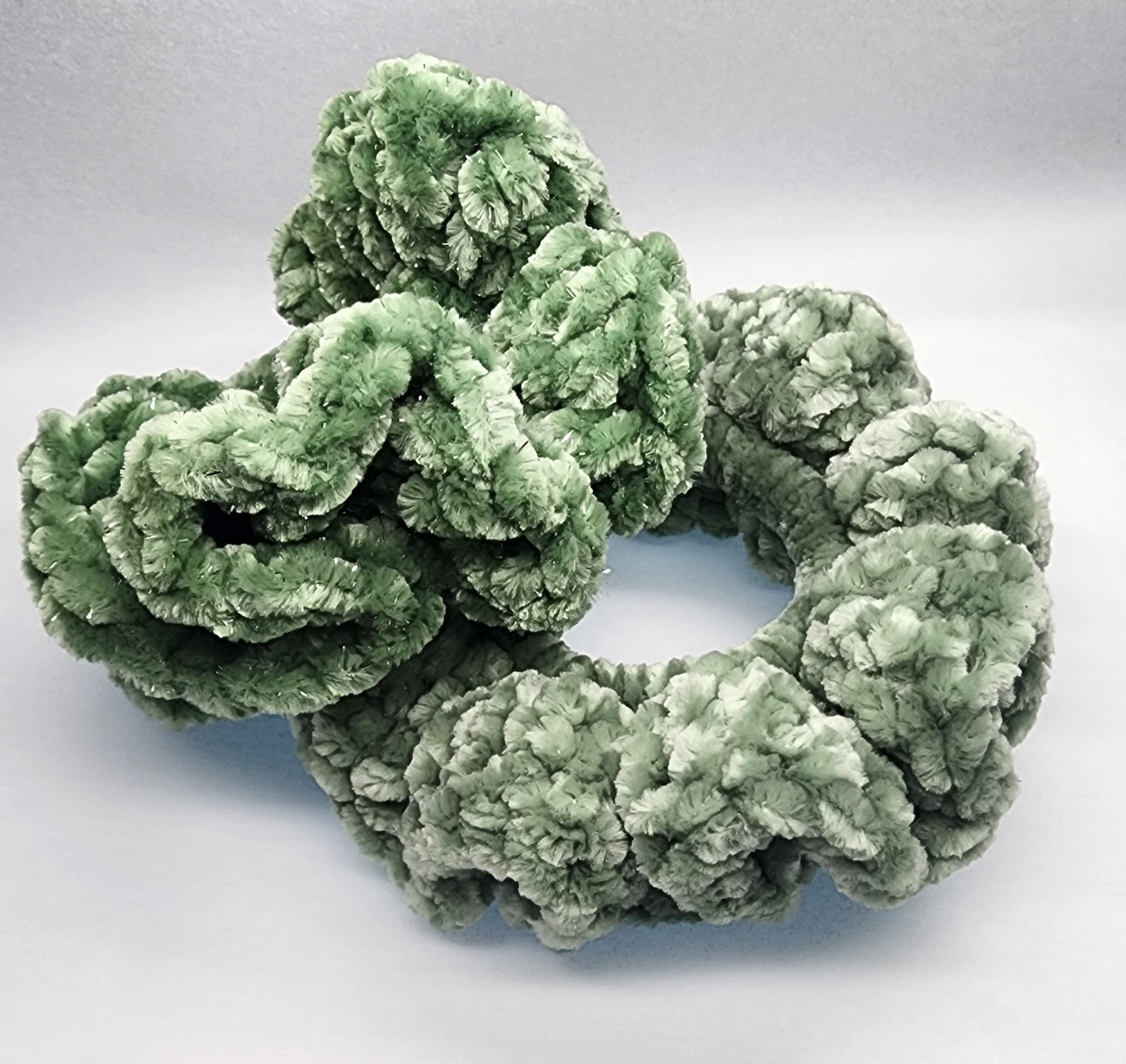 Velvet Hair Scrunchie - Watercress