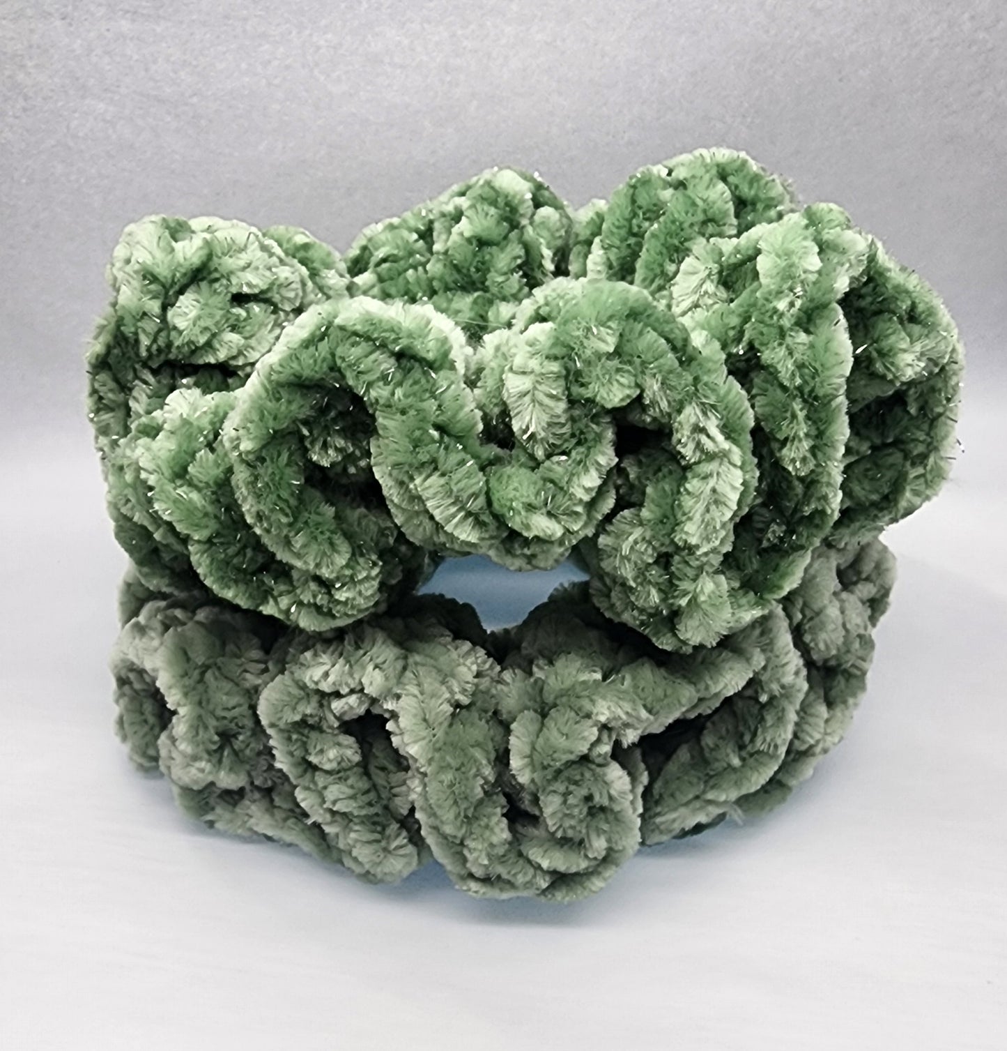 Velvet Hair Scrunchie - Watercress