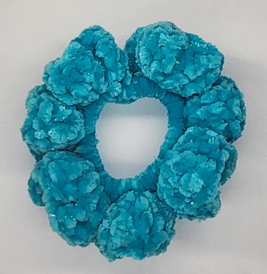 Velvet Hair Scrunchie - Blue Crush