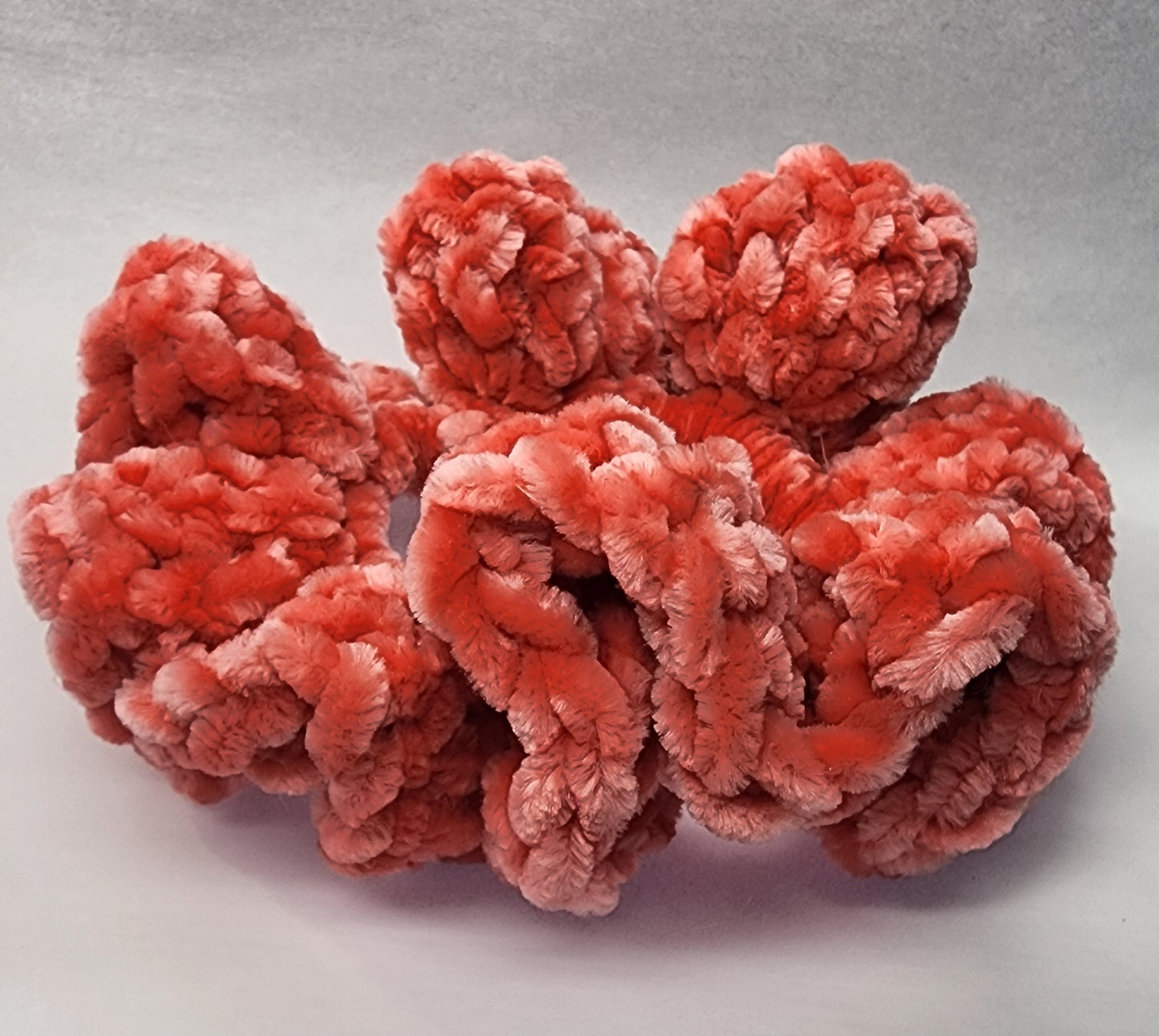 Velvet Hair Scrunchie - Coral Haze