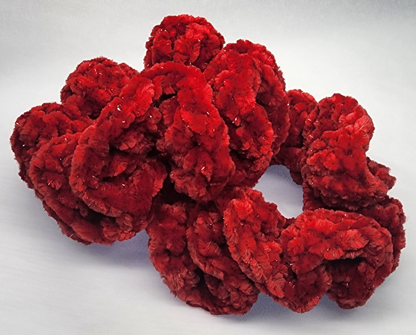 Velvet Hair Scrunchie - Coco Red
