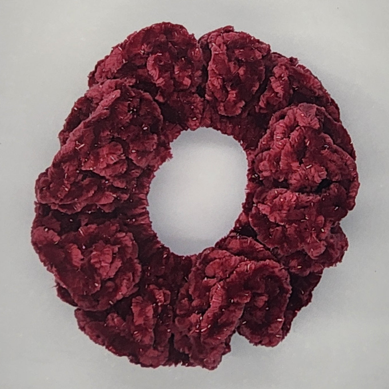 Velvet Hair Scrunchie - Dark Crimson