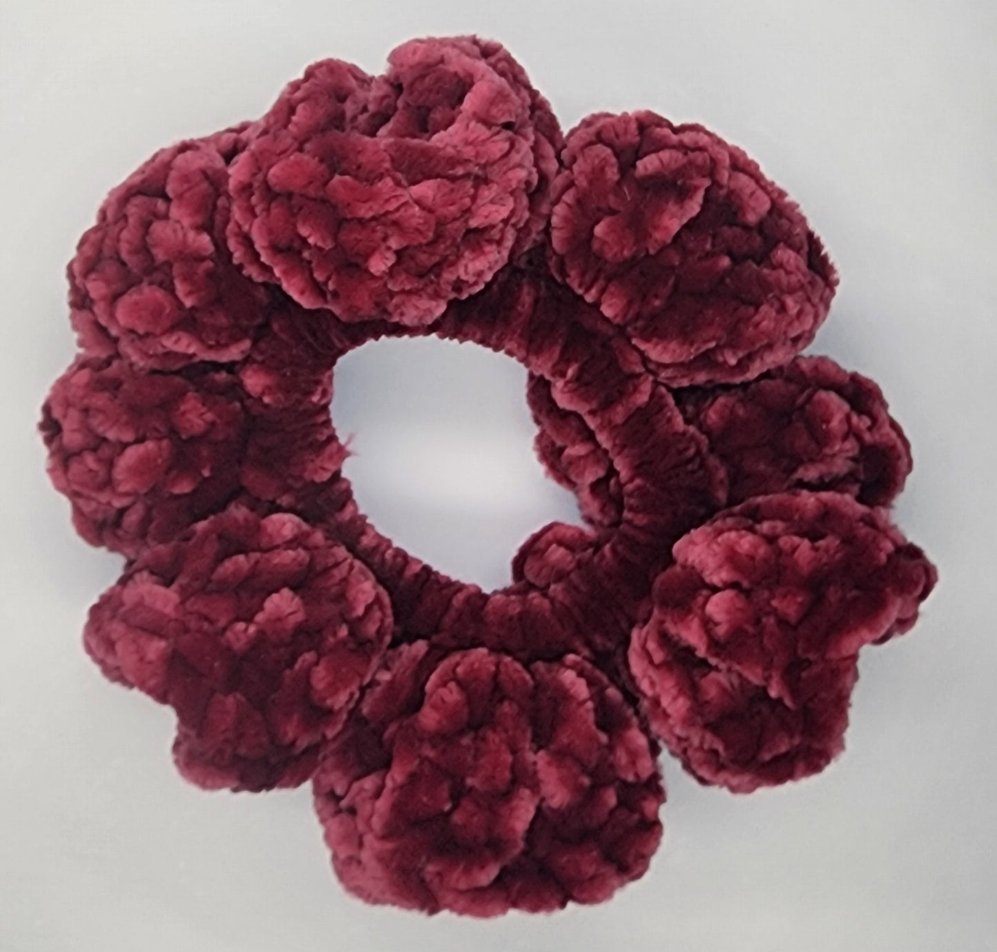 Velvet Hair Scrunchie - Dark Crimson