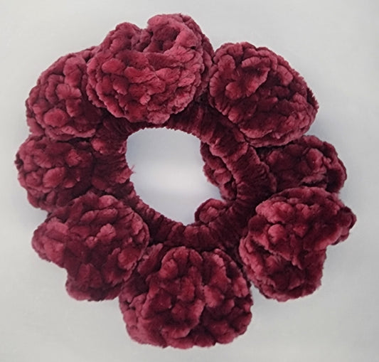 Velvet Hair Scrunchie - Dark Crimson