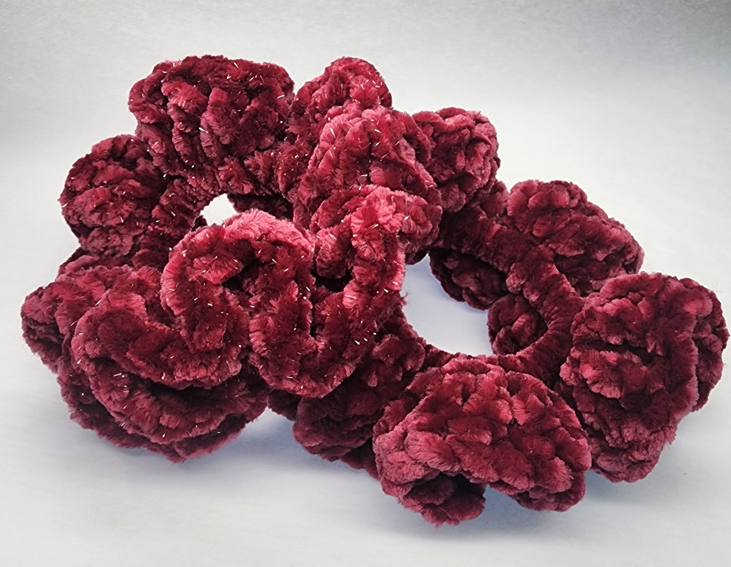 Velvet Hair Scrunchie - Dark Crimson