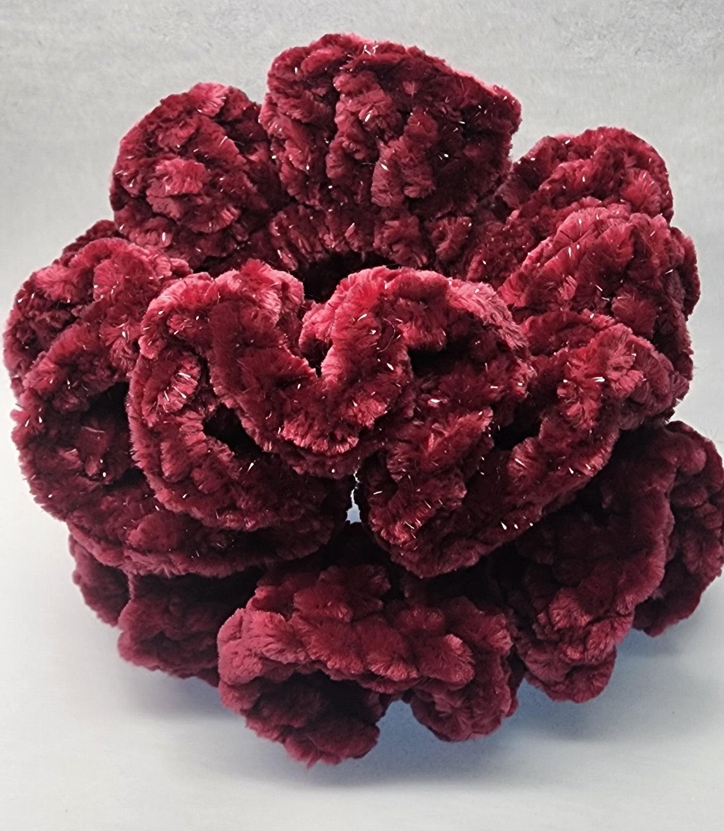 Velvet Hair Scrunchie - Dark Crimson