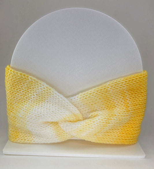 Ear Warmer Yellow/White 2