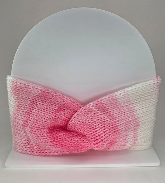 Ear Warmer Pink/White