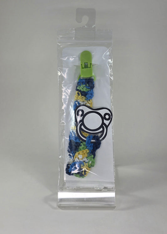Pacifier Clip - Blue/Green/Yellow
