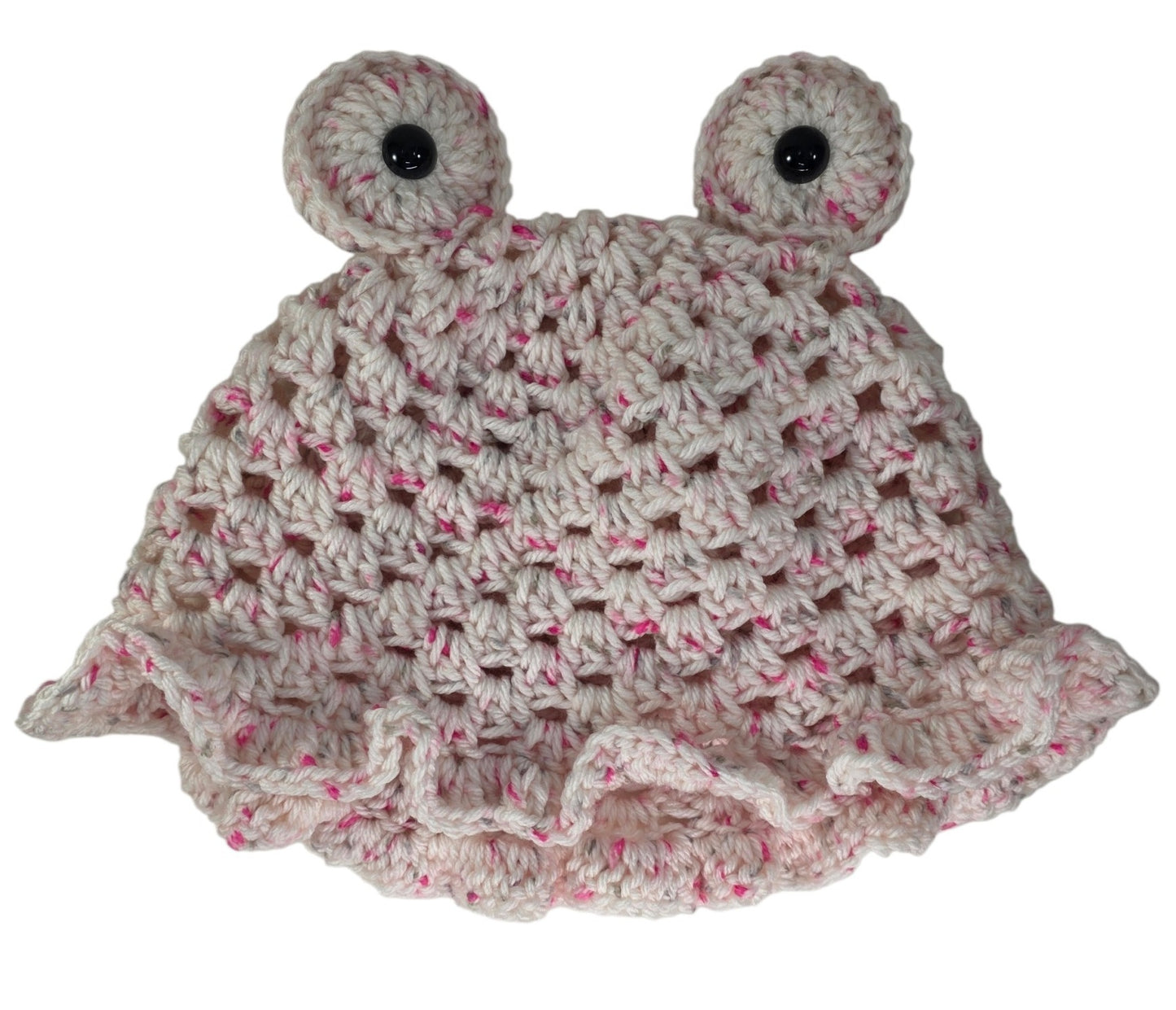 "Frog" Bucket Hat - White/Pink