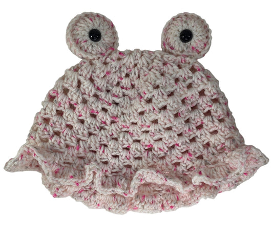 "Frog" Bucket Hat - White/Pink