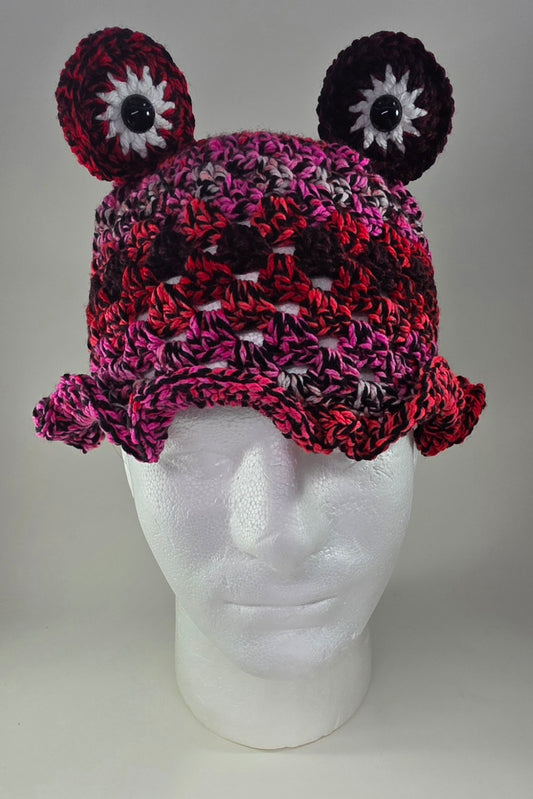 "Frog" Bucket Hat - Red/Black Crush