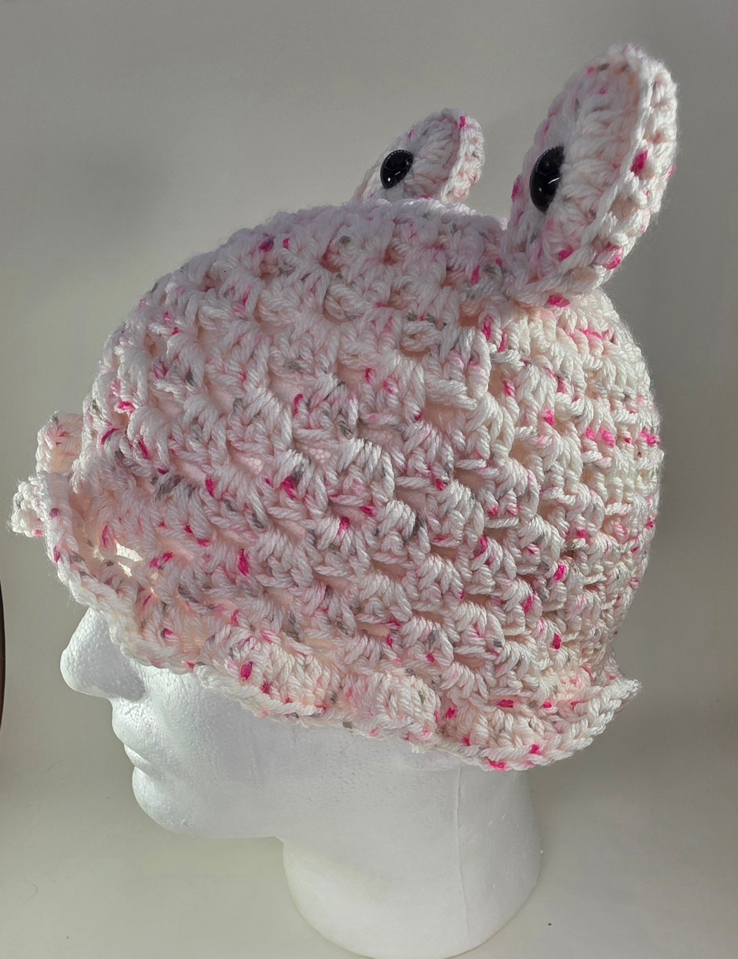 "Frog" Bucket Hat - White/Pink