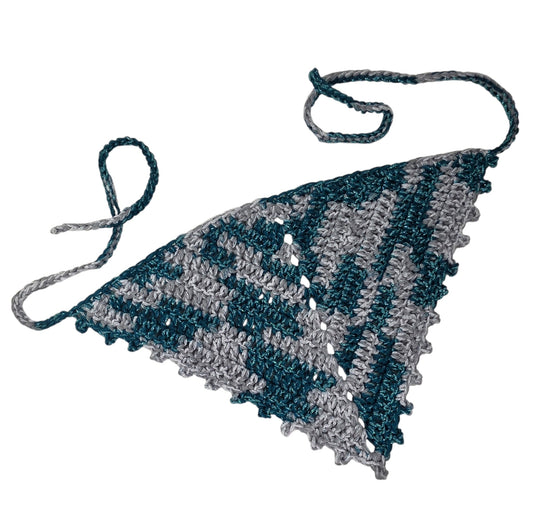 Bandana - Sparkly Teal/Grey