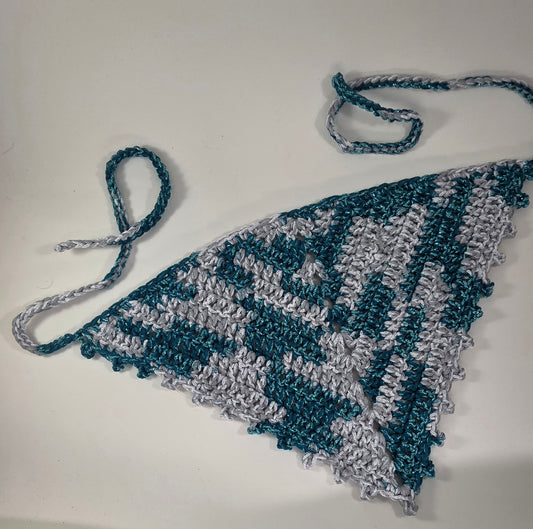 Bandana - Sparkly Teal/Grey