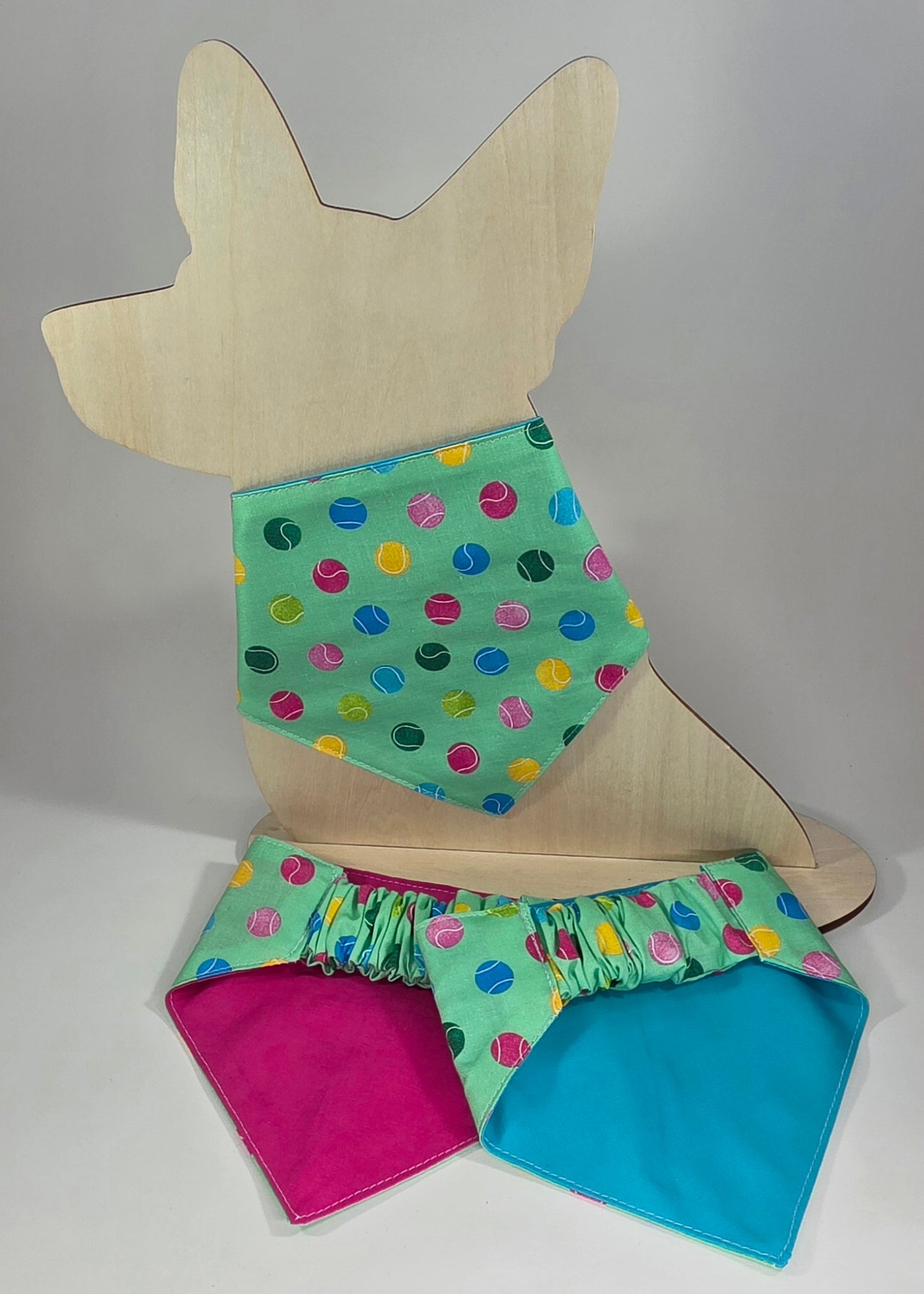 Scrunchie Dog Bandana - Tennis Balls