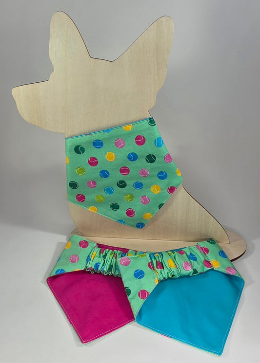 Scrunchie Dog Bandana - Tennis Balls