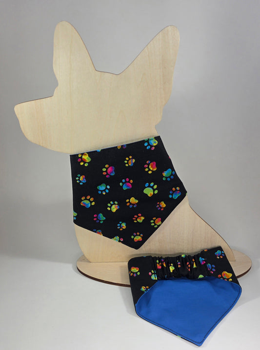 Scrunchie Dog Bandana - Tie Dye Paws
