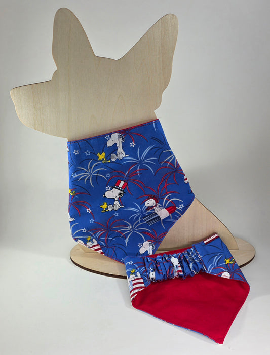 Scrunchie Dog Bandana - Snoopy Fireworks