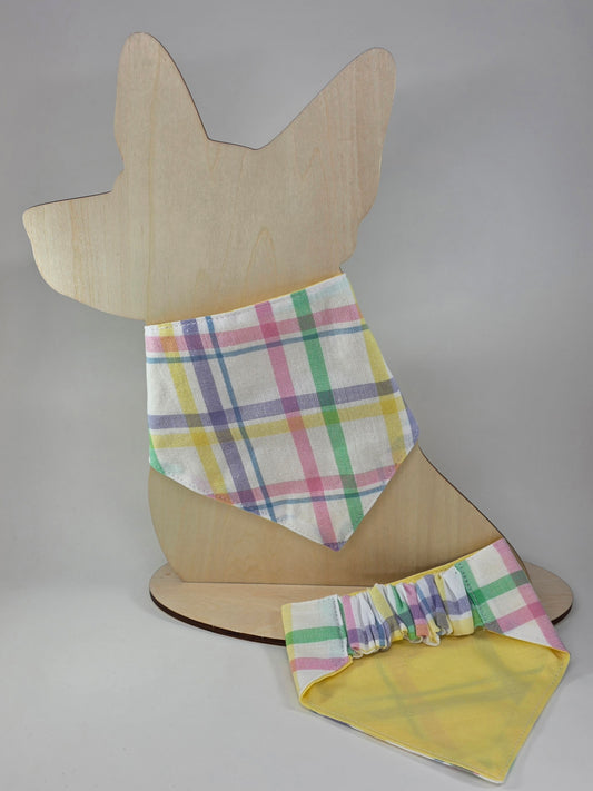 Scrunchie Dog Bandana - Easter Plaid