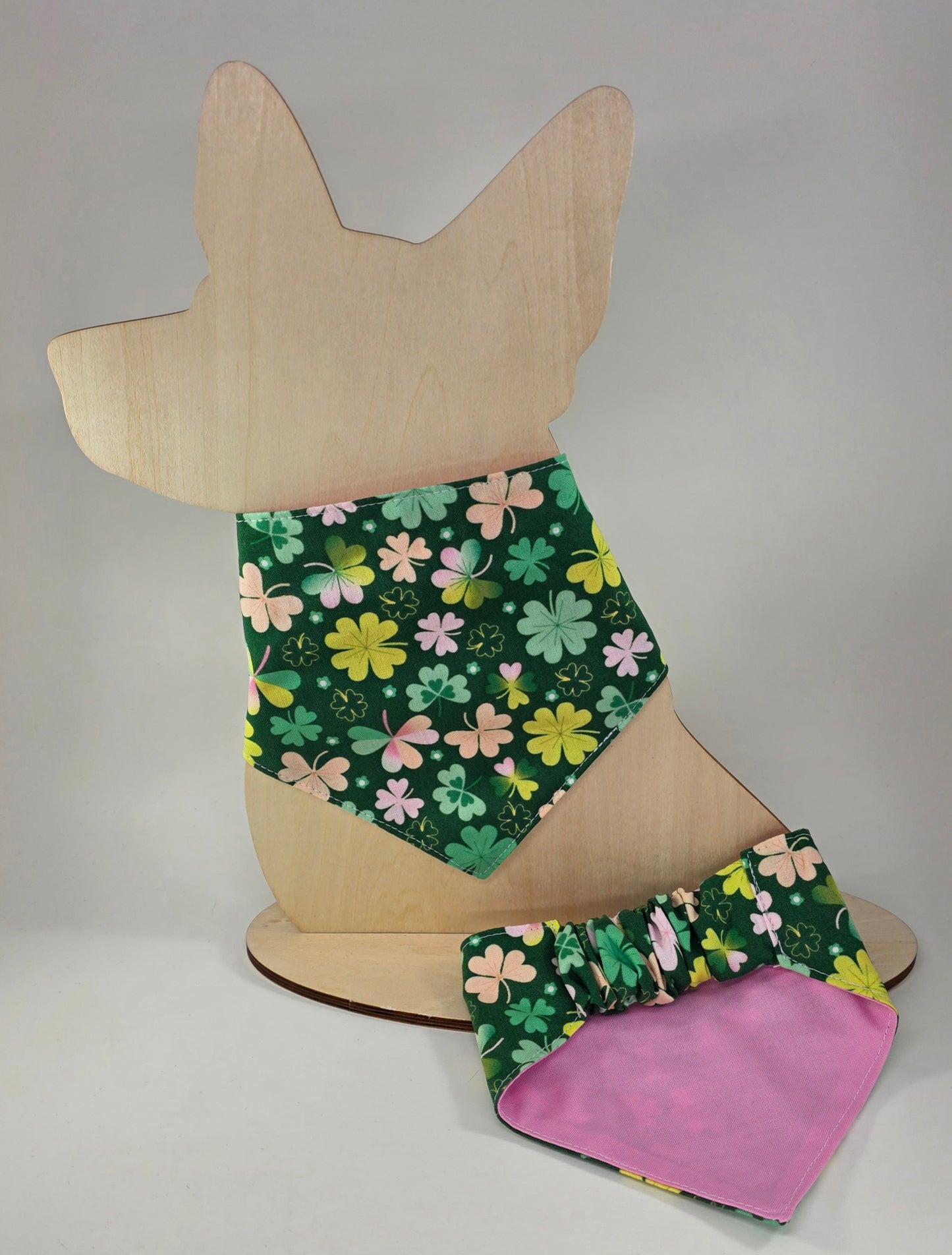 Scrunchie Dog Bandana - Pink Clover