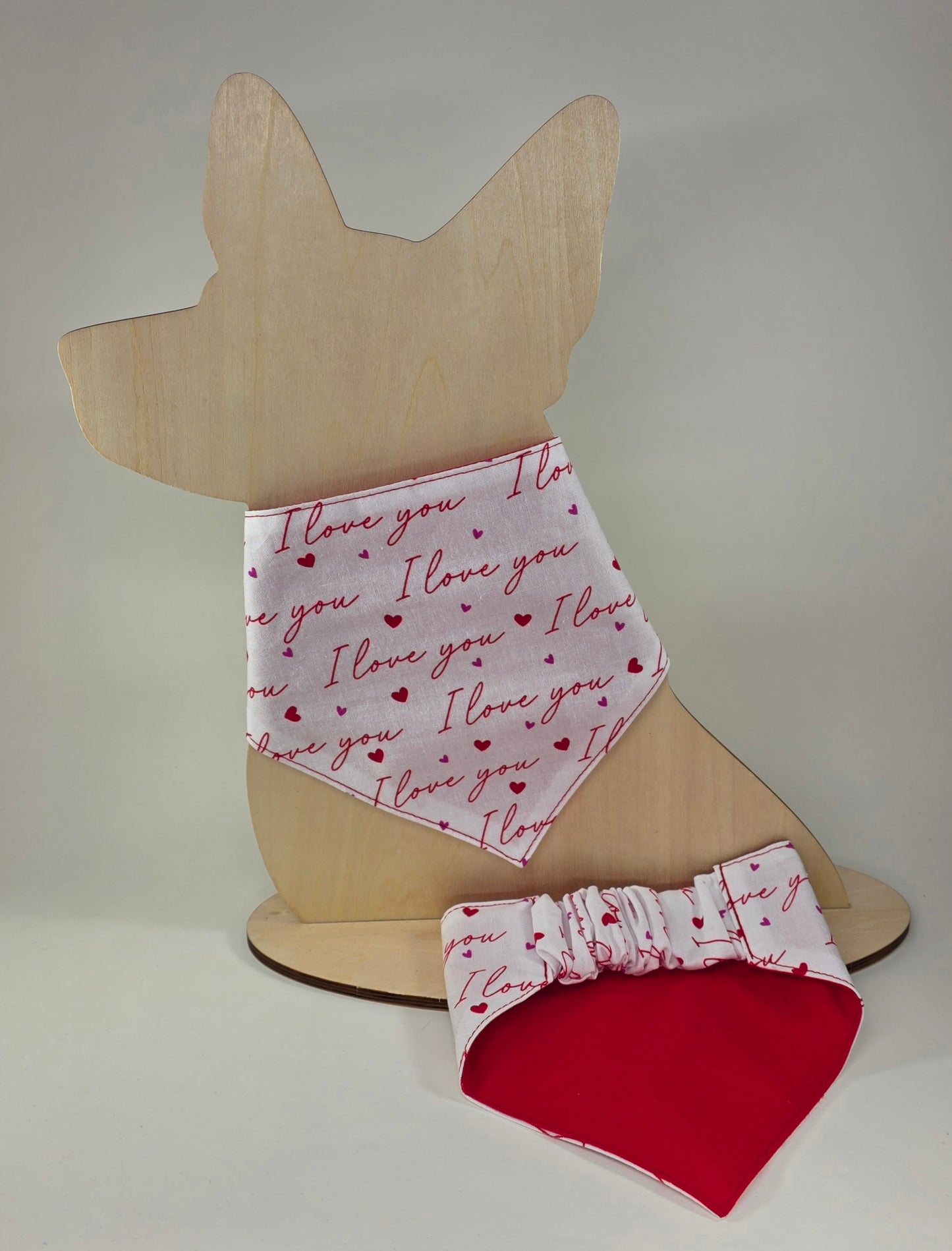 Scrunchie Dog Bandana - I Love You