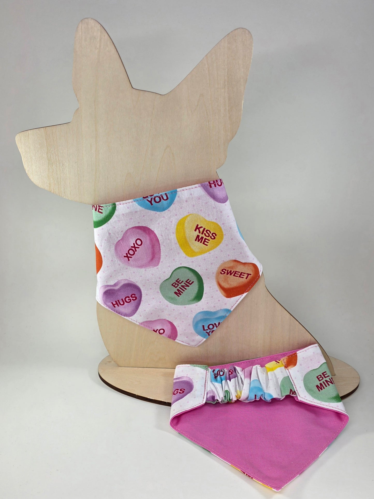 Scrunchie Dog Bandana - Conversation Hearts