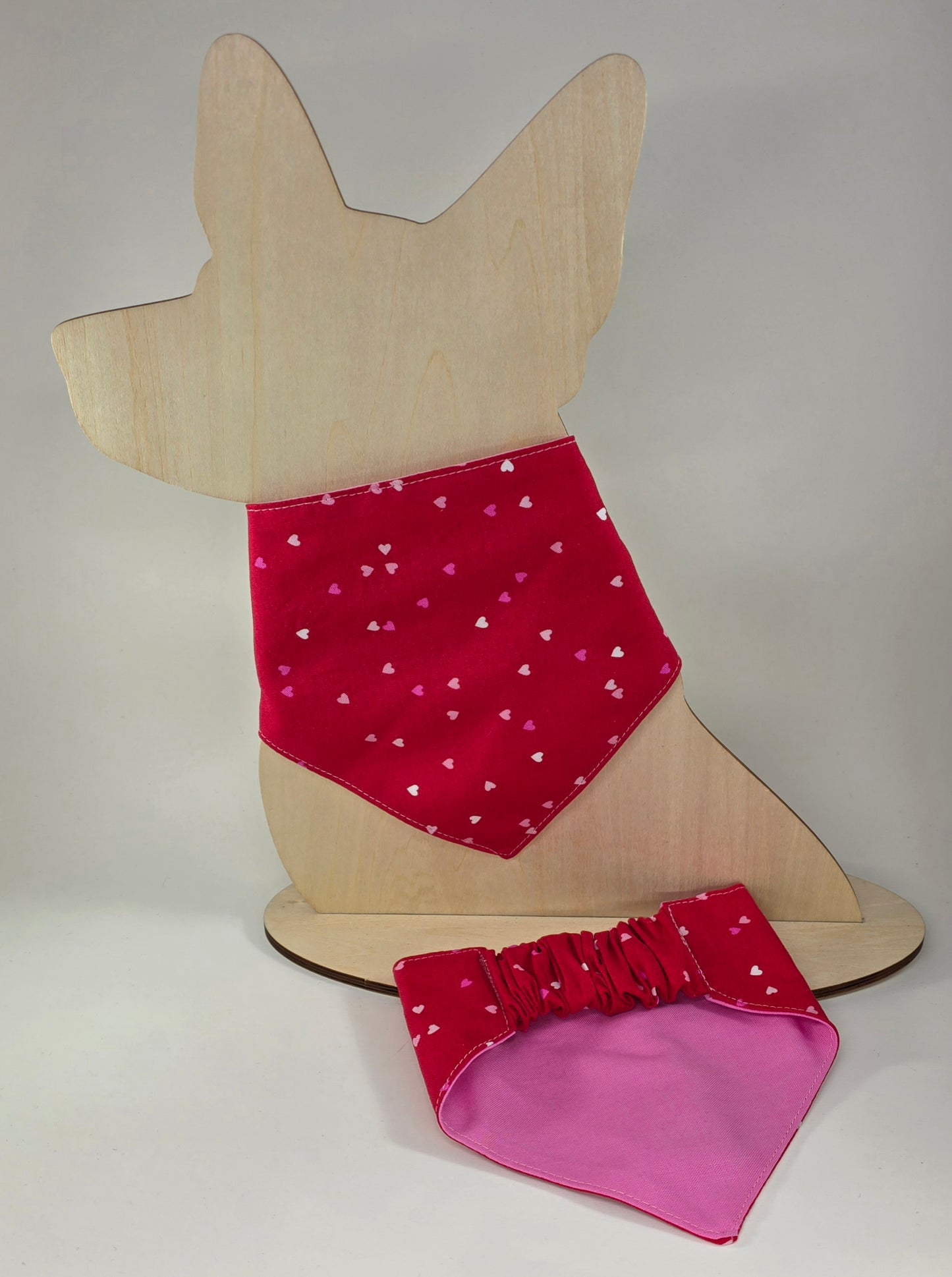 Scrunchie Dog Bandana - Small Hearts