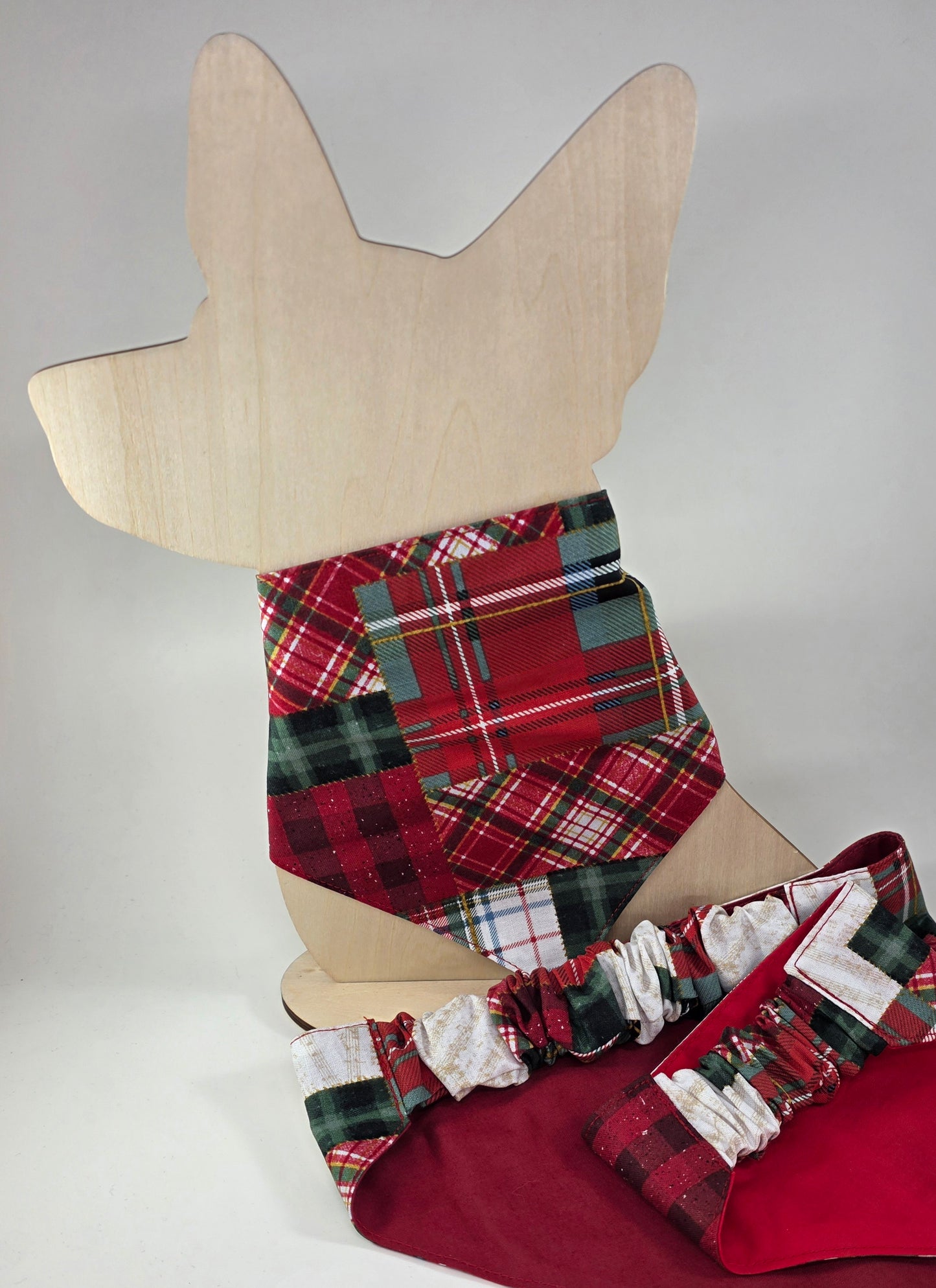 Scrunchie Dog Bandana - Christmas Plaid