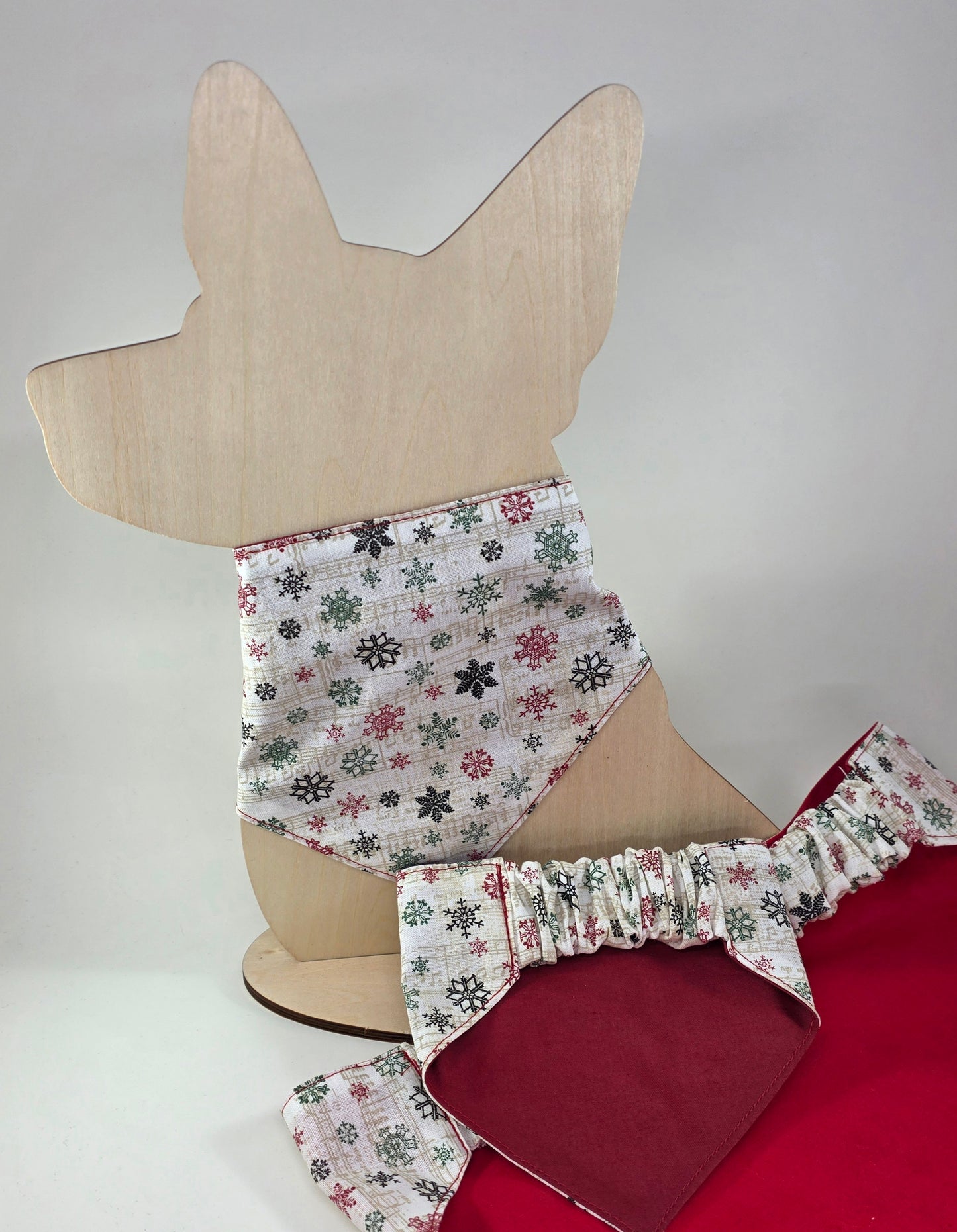 Scrunchie Dog Bandana - Multicolor Snowflakes