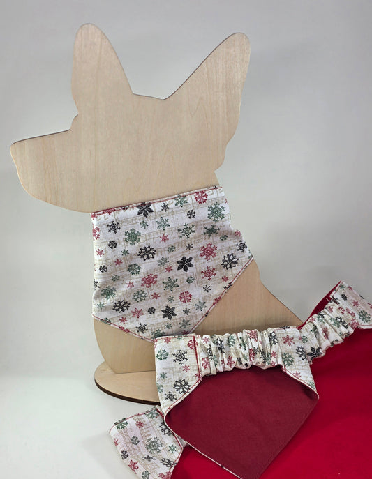 Scrunchie Dog Bandana - Multicolor Snowflakes
