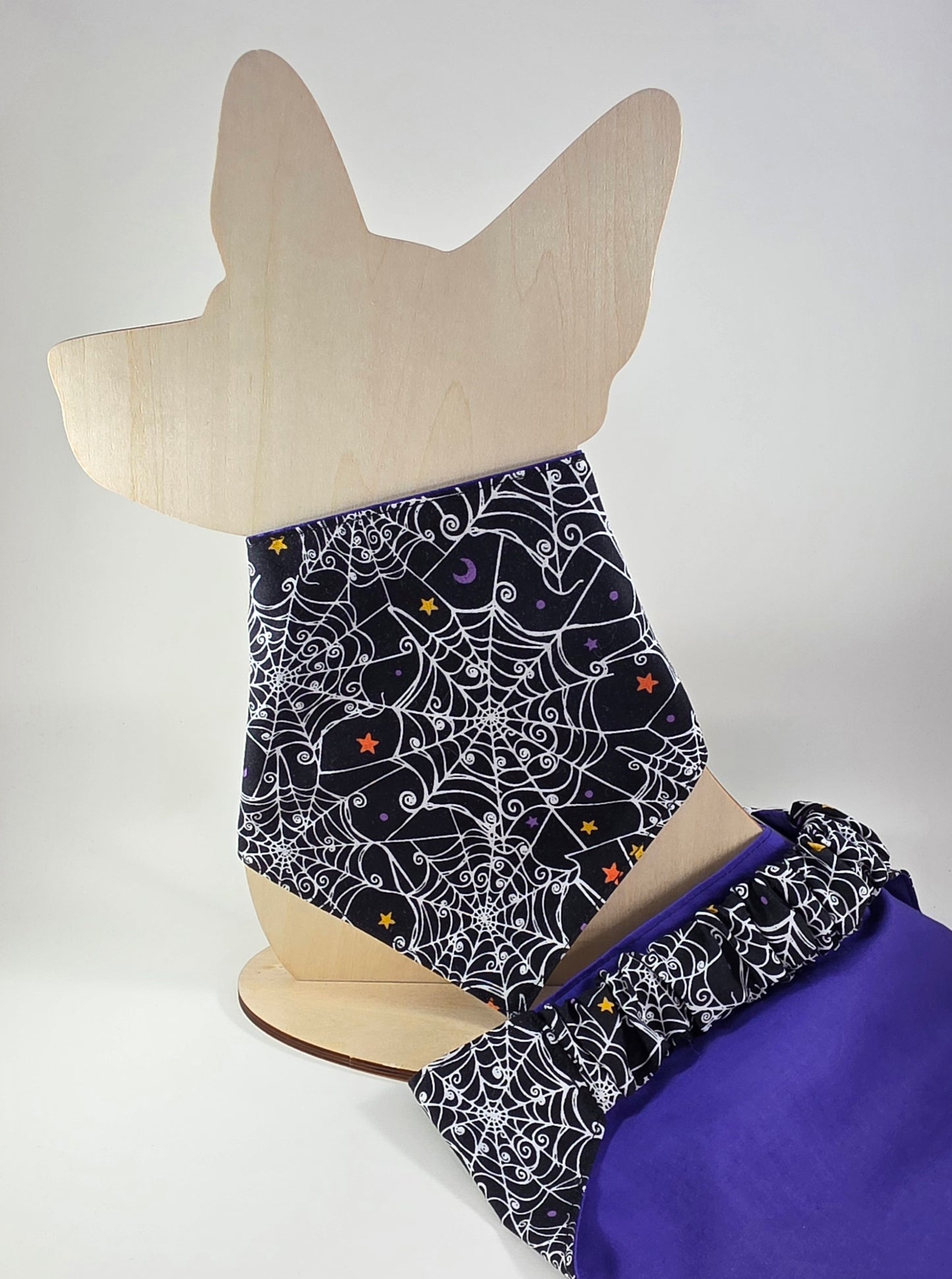 Scrunchie Dog Bandana - Web on Black