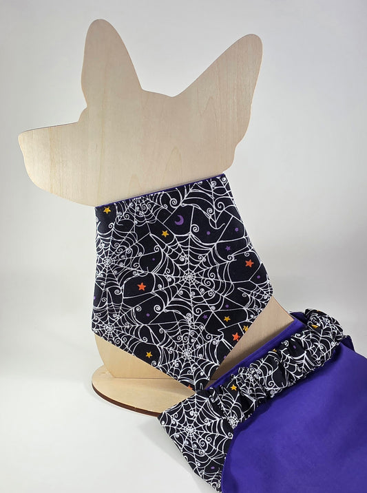 Scrunchie Dog Bandana - Web on Black