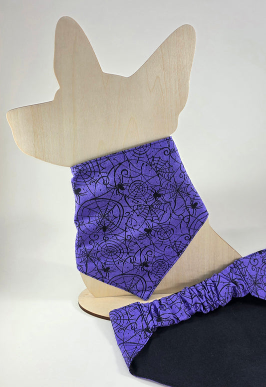 Scrunchie Dog Bandana - Web on Purple