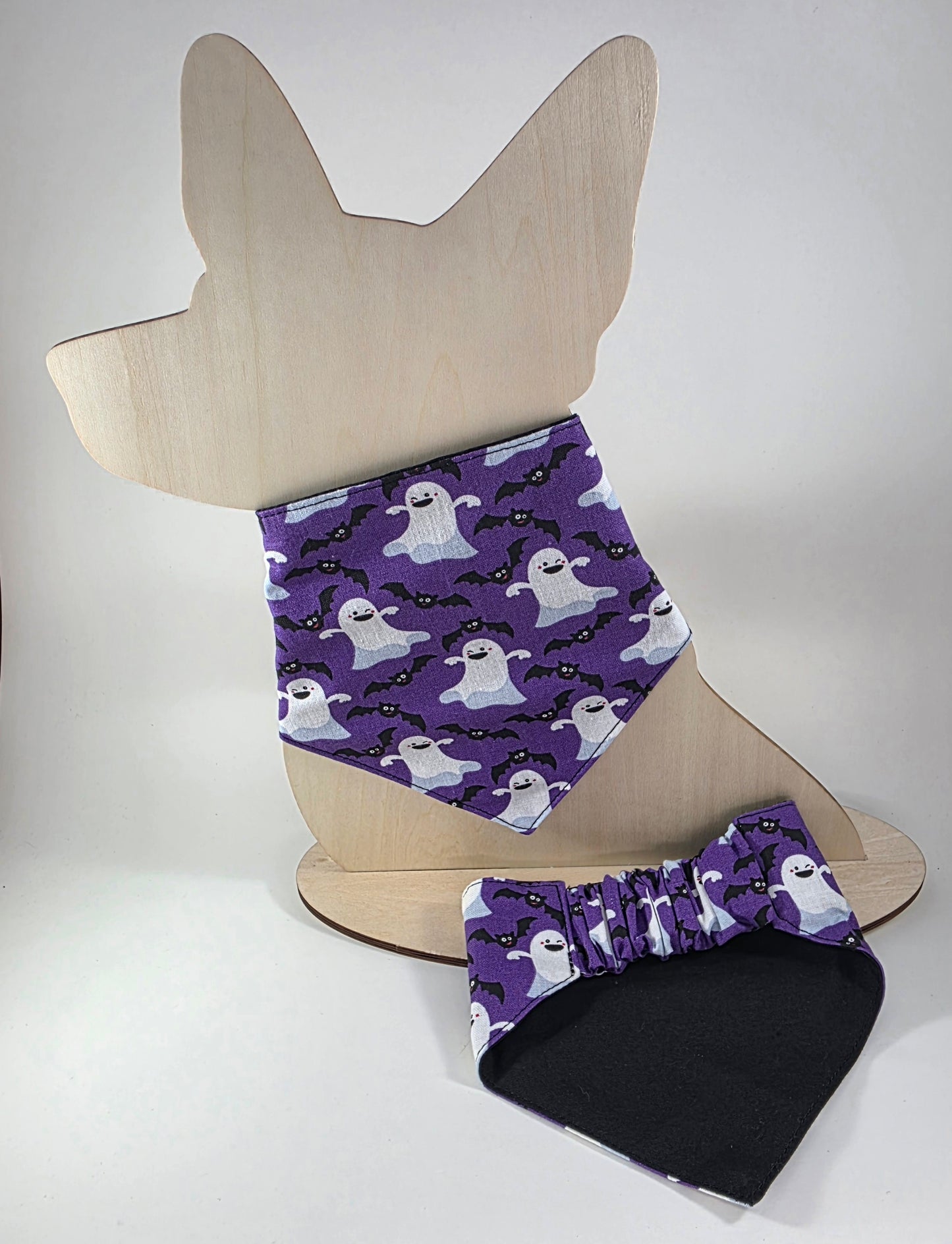 Scrunchie Dog Bandana - Ghosts and Bats