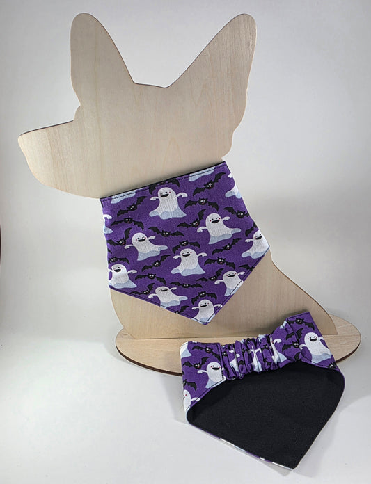 Scrunchie Dog Bandana - Ghosts and Bats
