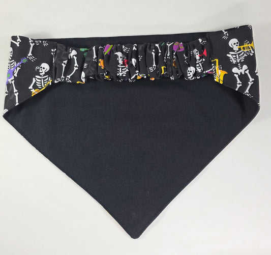 Scrunchie Dog Bandana - Musical Skeletons